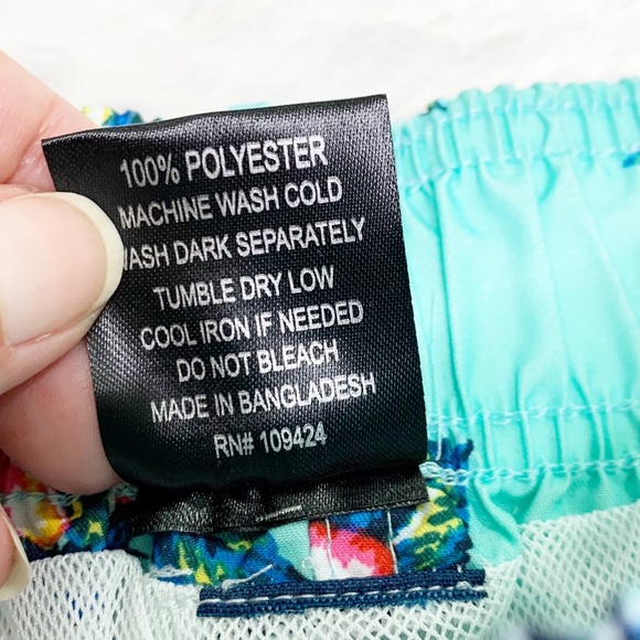 Jake Austin Tropical Print Swim Trunks - Picture 6 of 7